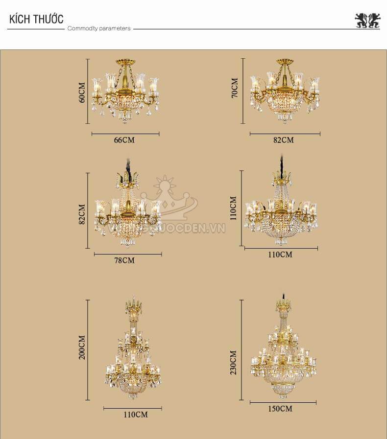 Đèn chùm đồng cao cấp kiểu ý abr110-10